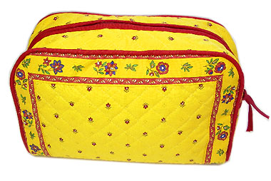 Provence pattern toiletries bag (calissons. yellow x red)